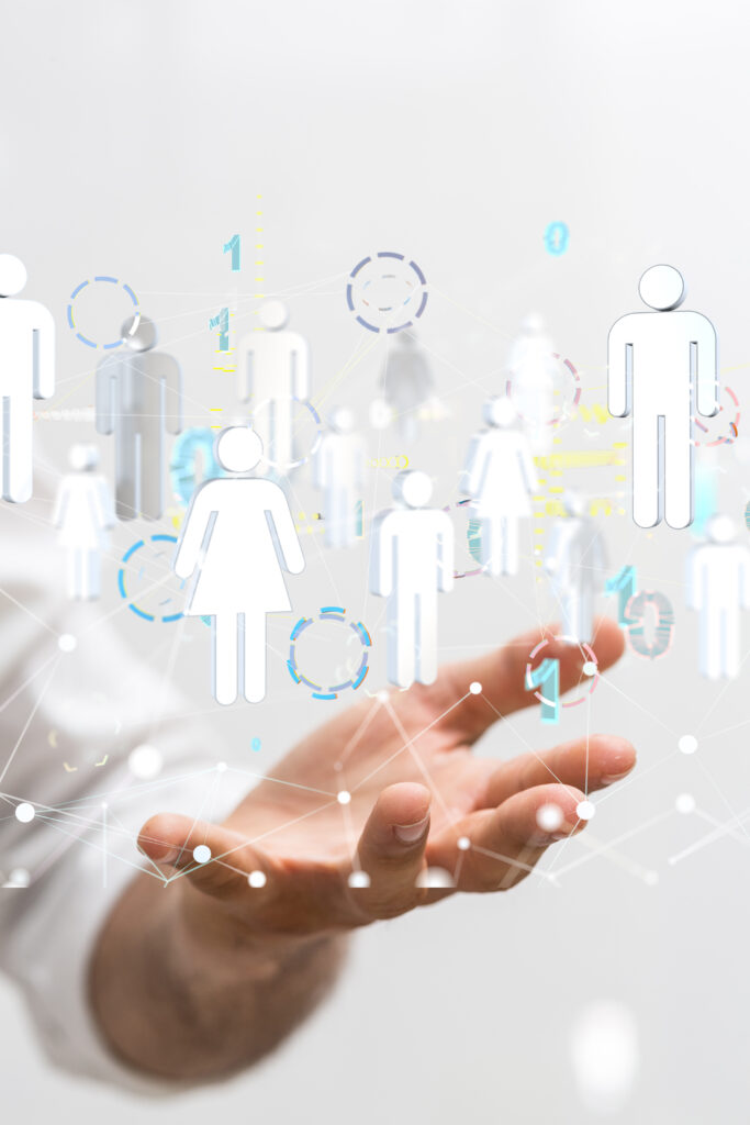 touching global network and data customer connection